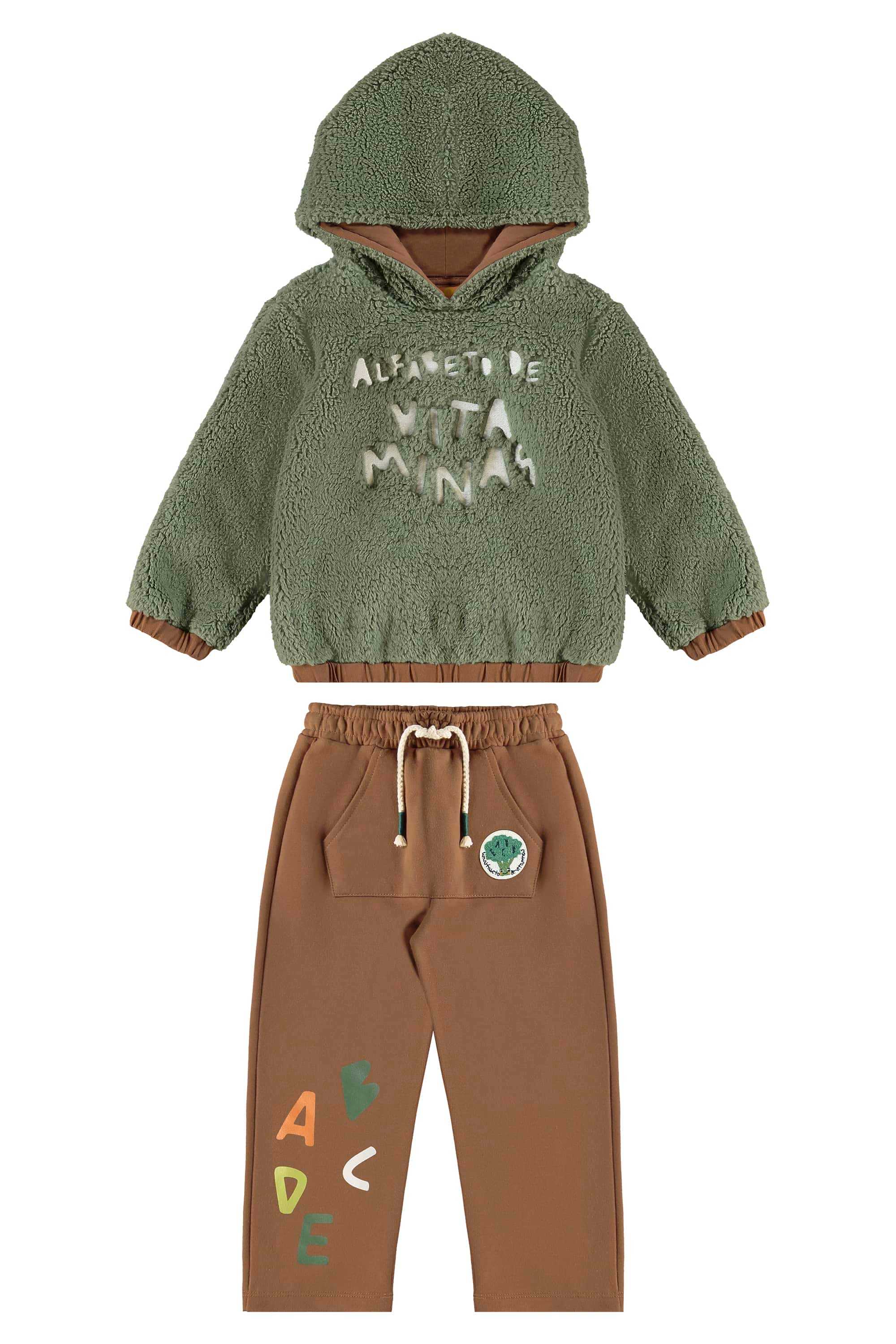 Conjunto Vegetais Infantil Masculino com Blusão e Calça (Verde) Três e Já - Imagem 26
